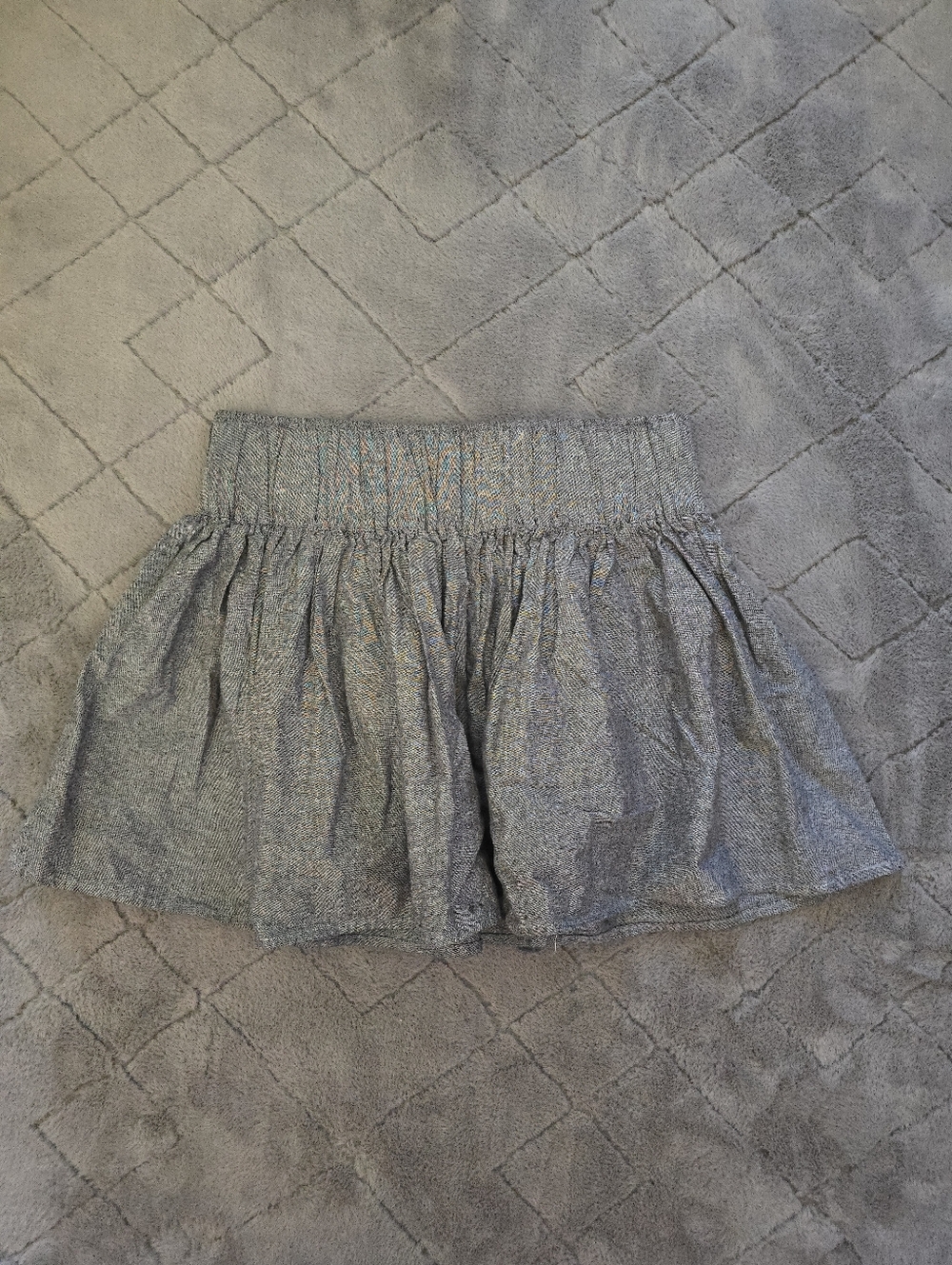 Olsenboye Gray Gathered Mini Skirt